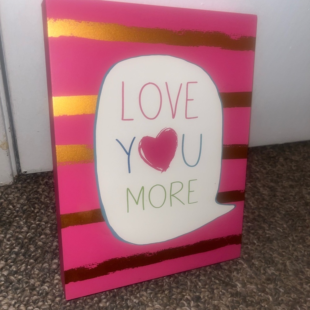 Pink and Gold Love You More Wall Art